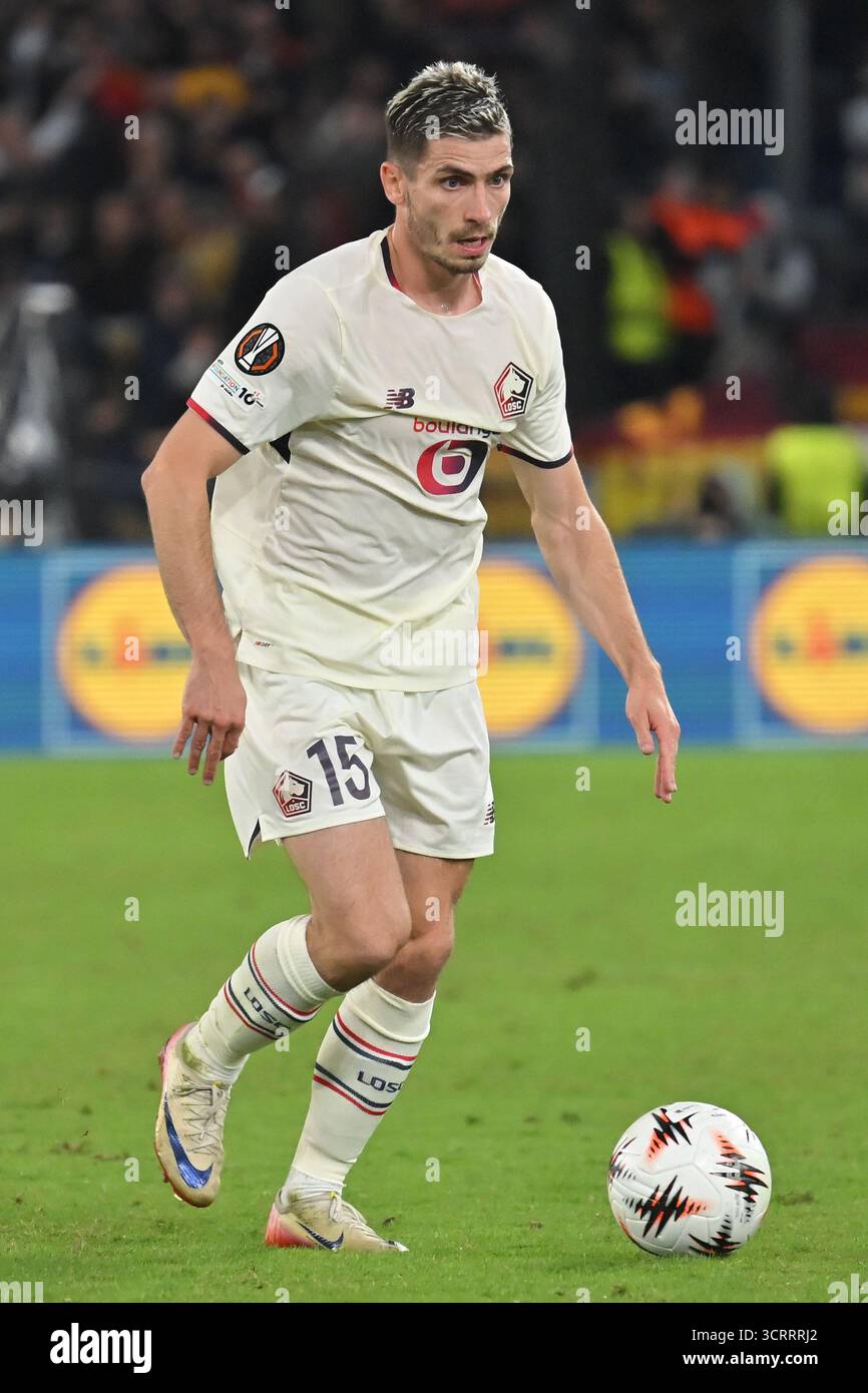 Perraud Roma, Lazio. 02nd Oct, 2025. Romain Perraud of Losc Lille during the ...