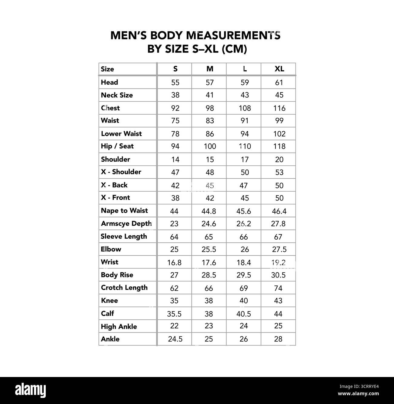 Tailor size chart hi-res stock photography and images - Alamy
