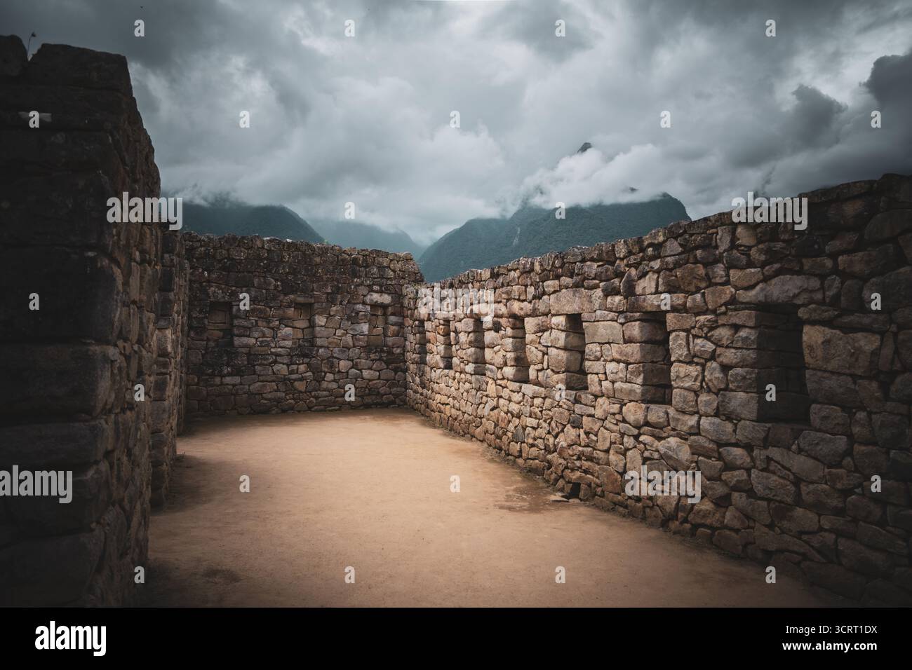 Interior stone walls of an Inca structure at Machu Picchu, Peru Stock ...