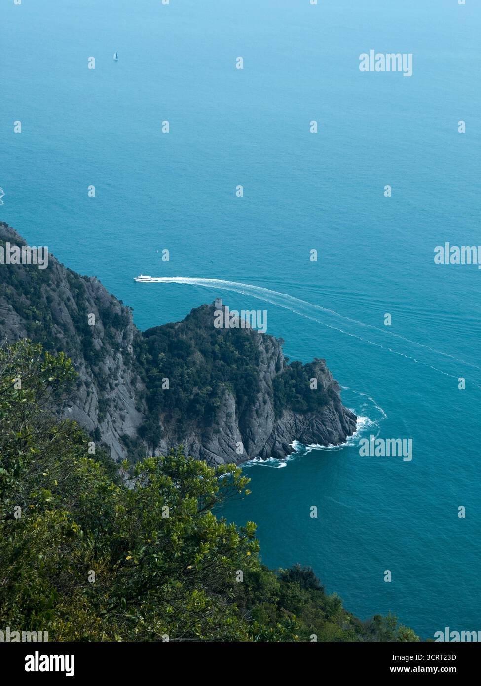 View of the Ligurian coast near Portofino and the Cinque Terre in Italy - Smartphone Captured Stock Image