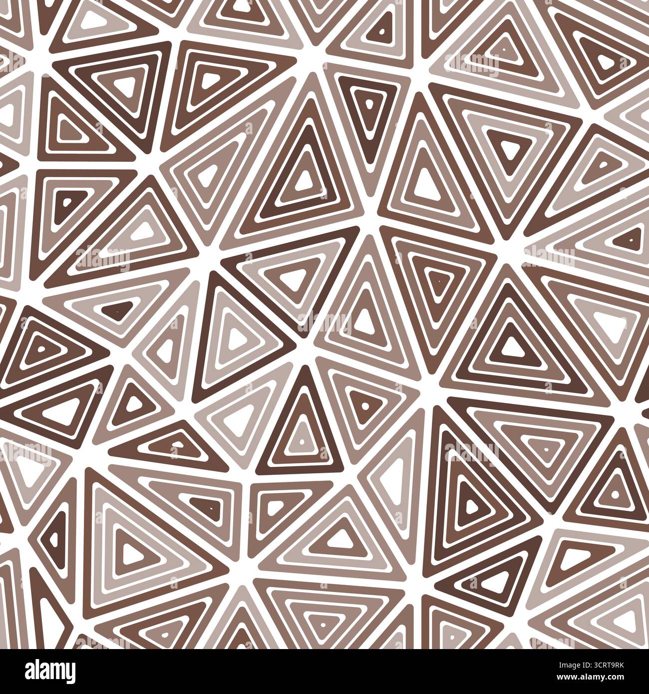 Triangles pattern. Multiple repeated inner triangles. Large shape size. Mono-tone colored style. Seamless pattern. Beautiful vector tiles. Stock Vector