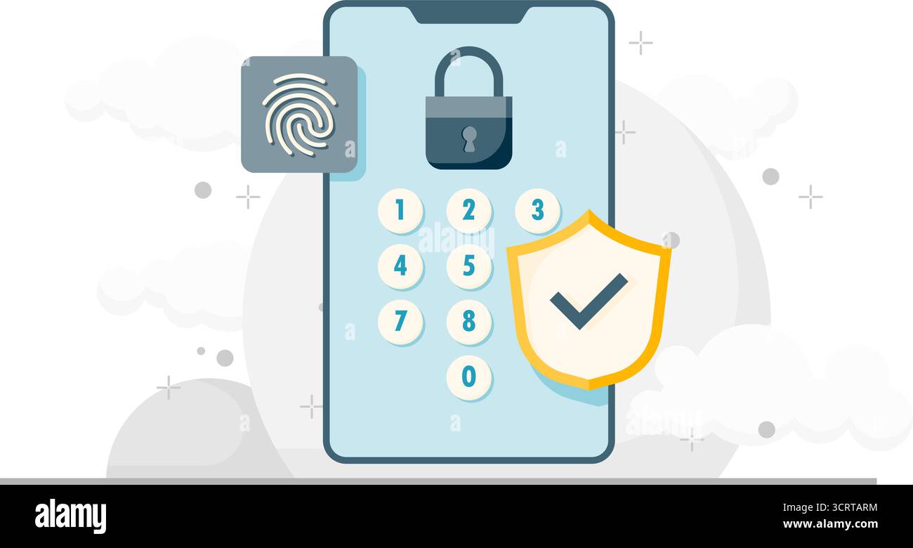 Login using a combination of numbers Stock Vector