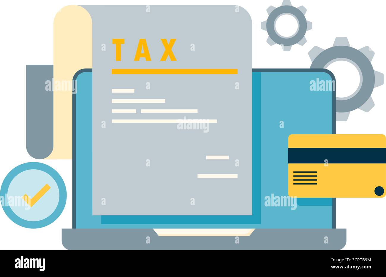 tax payment via online system Stock Vector