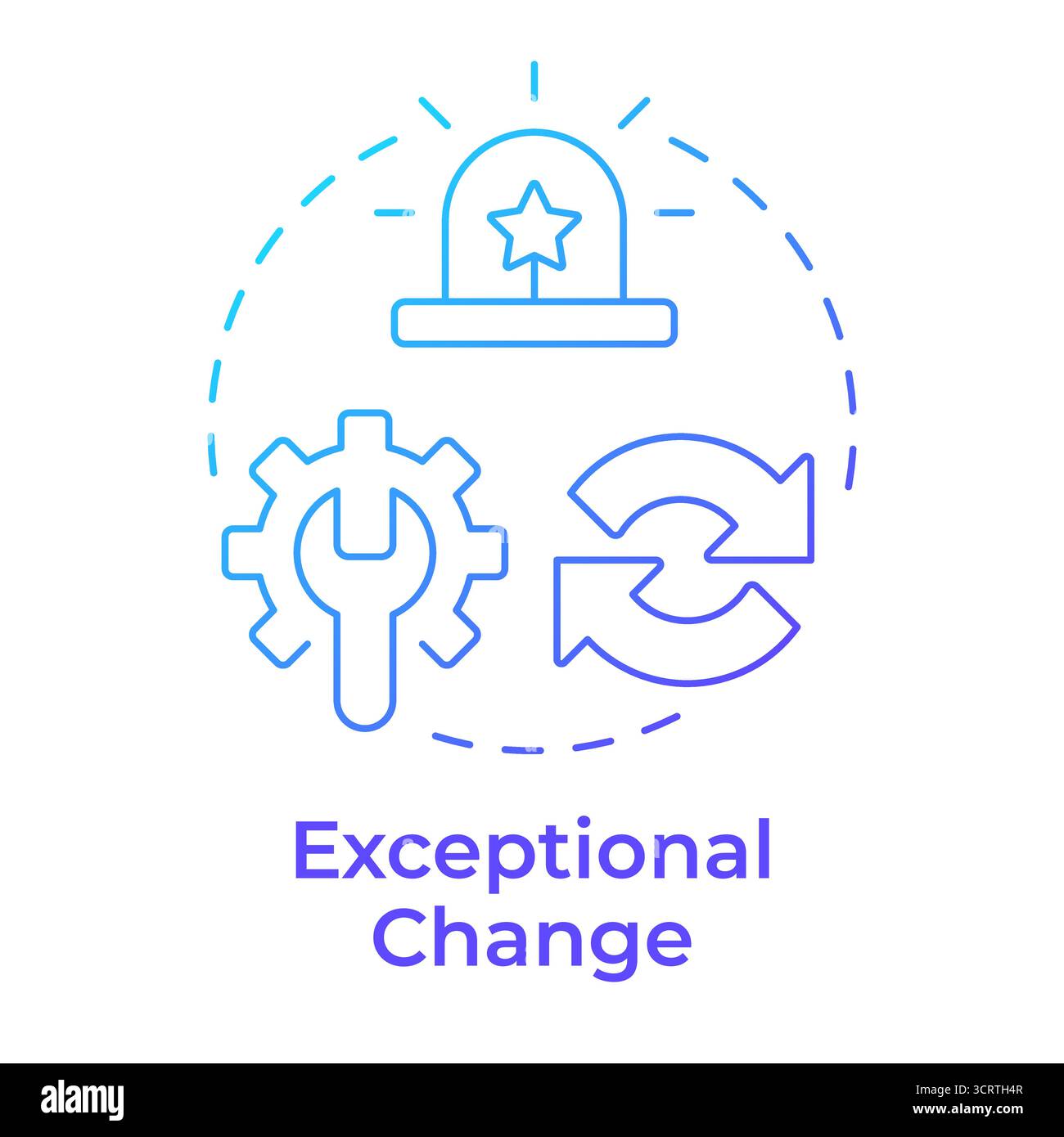 Exceptional change blue gradient concept icon Stock Vector