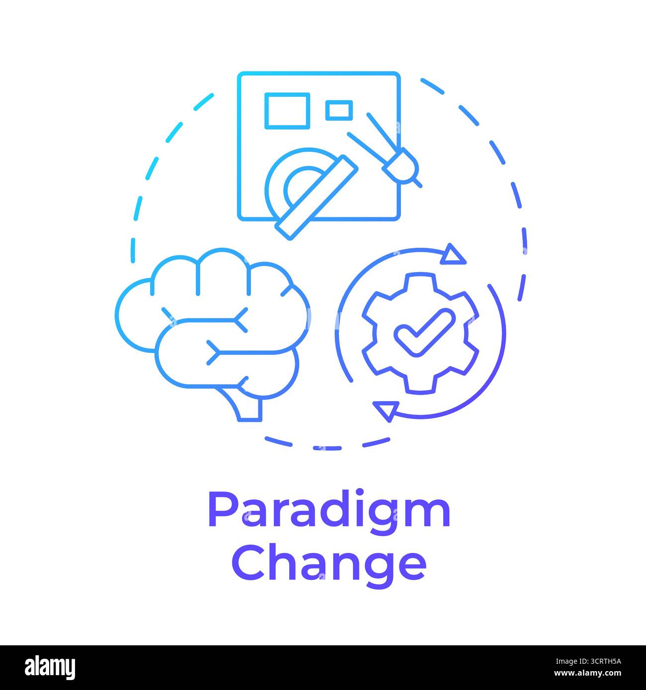 Paradigm change blue gradient concept icon Stock Vector
