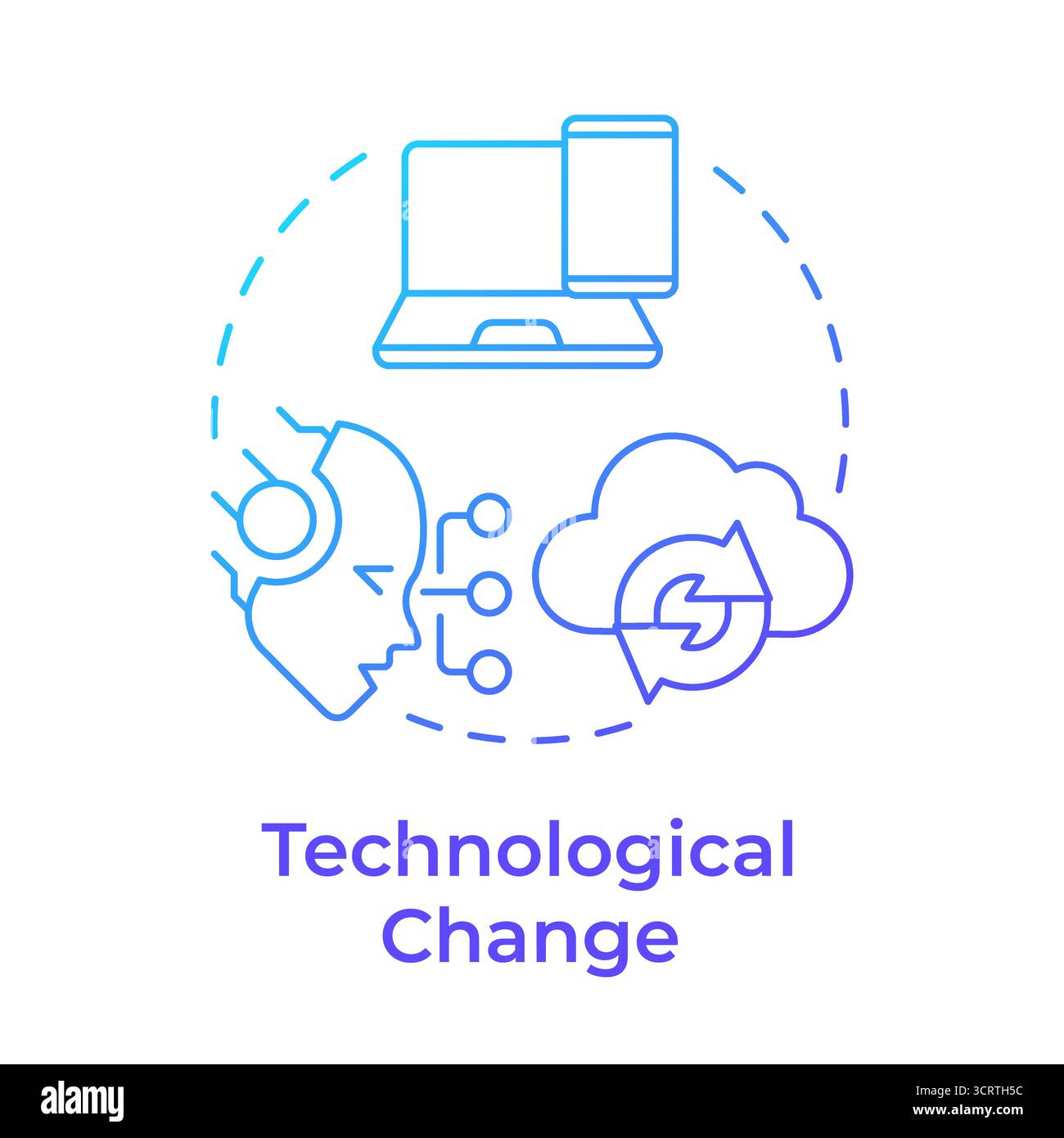 Technological change blue gradient concept icon Stock Vector