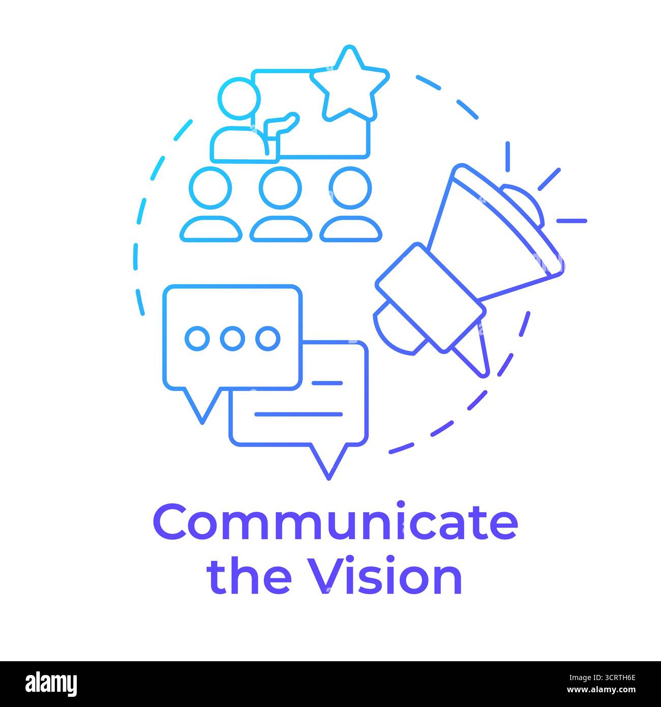Communicate vision blue gradient concept icon Stock Vector