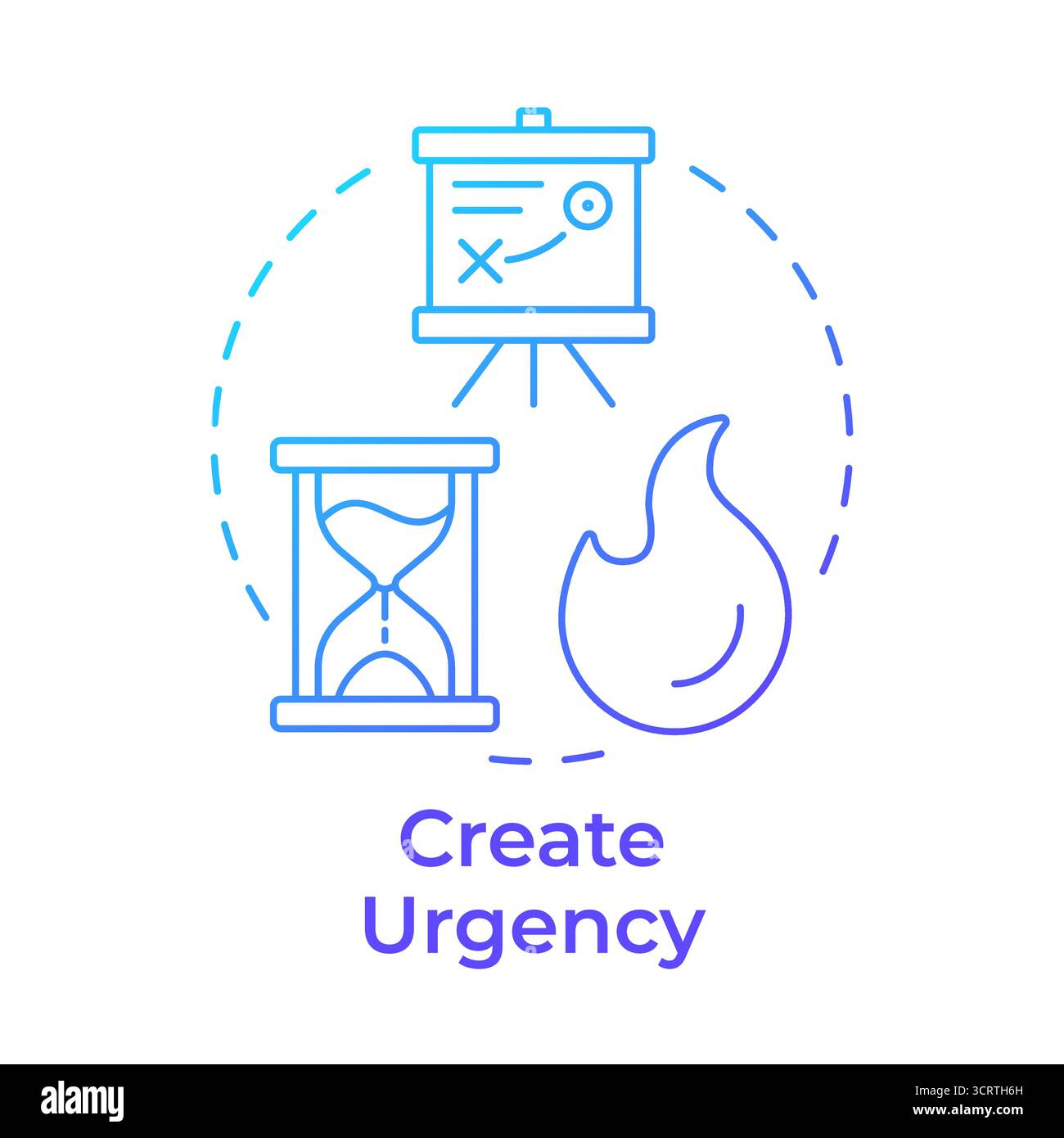 Create urgence blue gradient concept icon Stock Vector