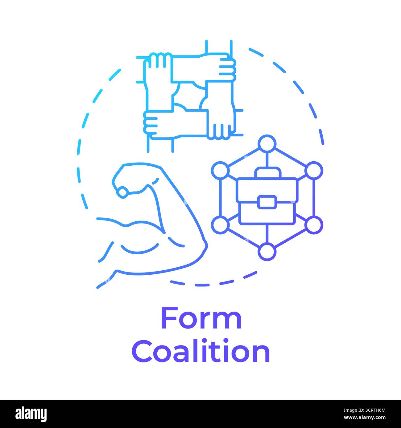 Form coalition blue gradient concept icon Stock Vector