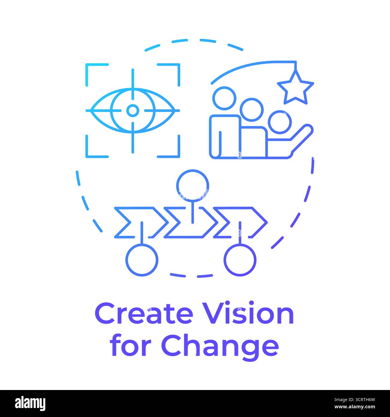 Create vision for change blue gradient concept icon Stock Vector