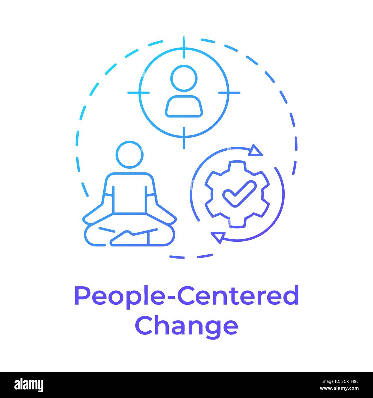 People centered change blue gradient concept icon Stock Vector