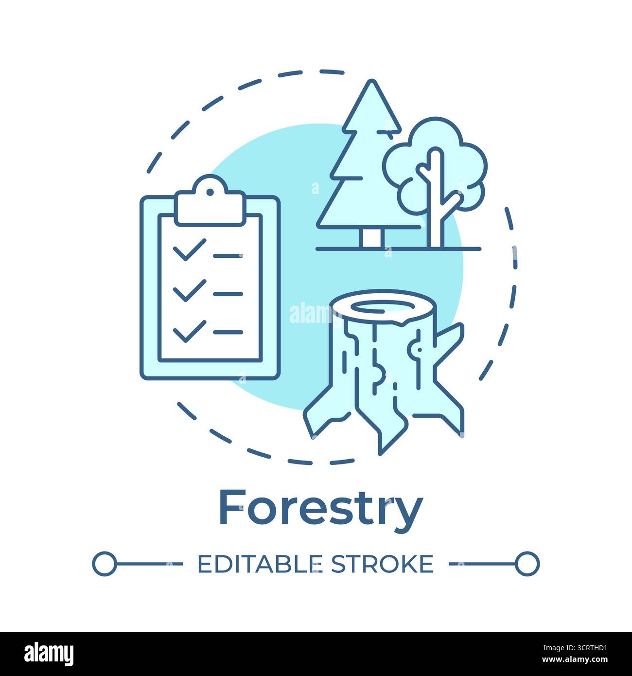 Forestry soft blue concept icon Stock Vector