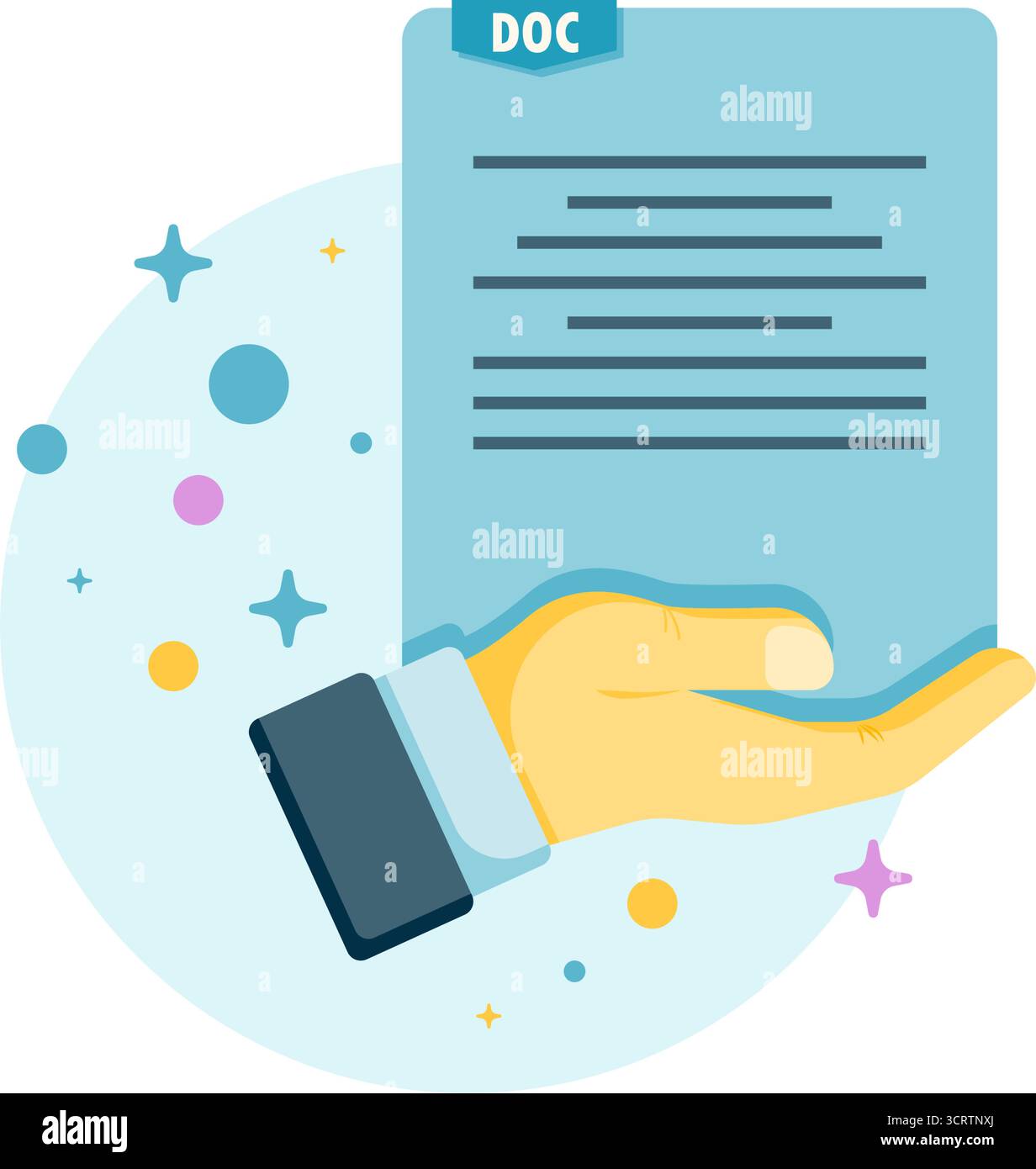 hand holding file document Stock Vector