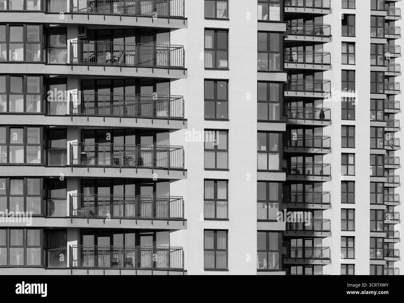 Multi windows many windows Black and White Stock Photos & Images - Alamy