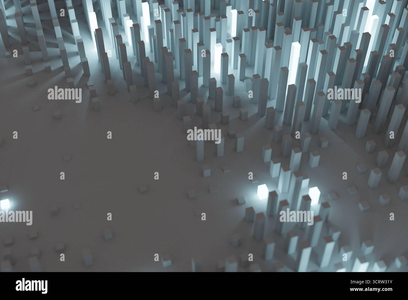 Minimalist White Abstract Grid, 3d rendering Stock Photo