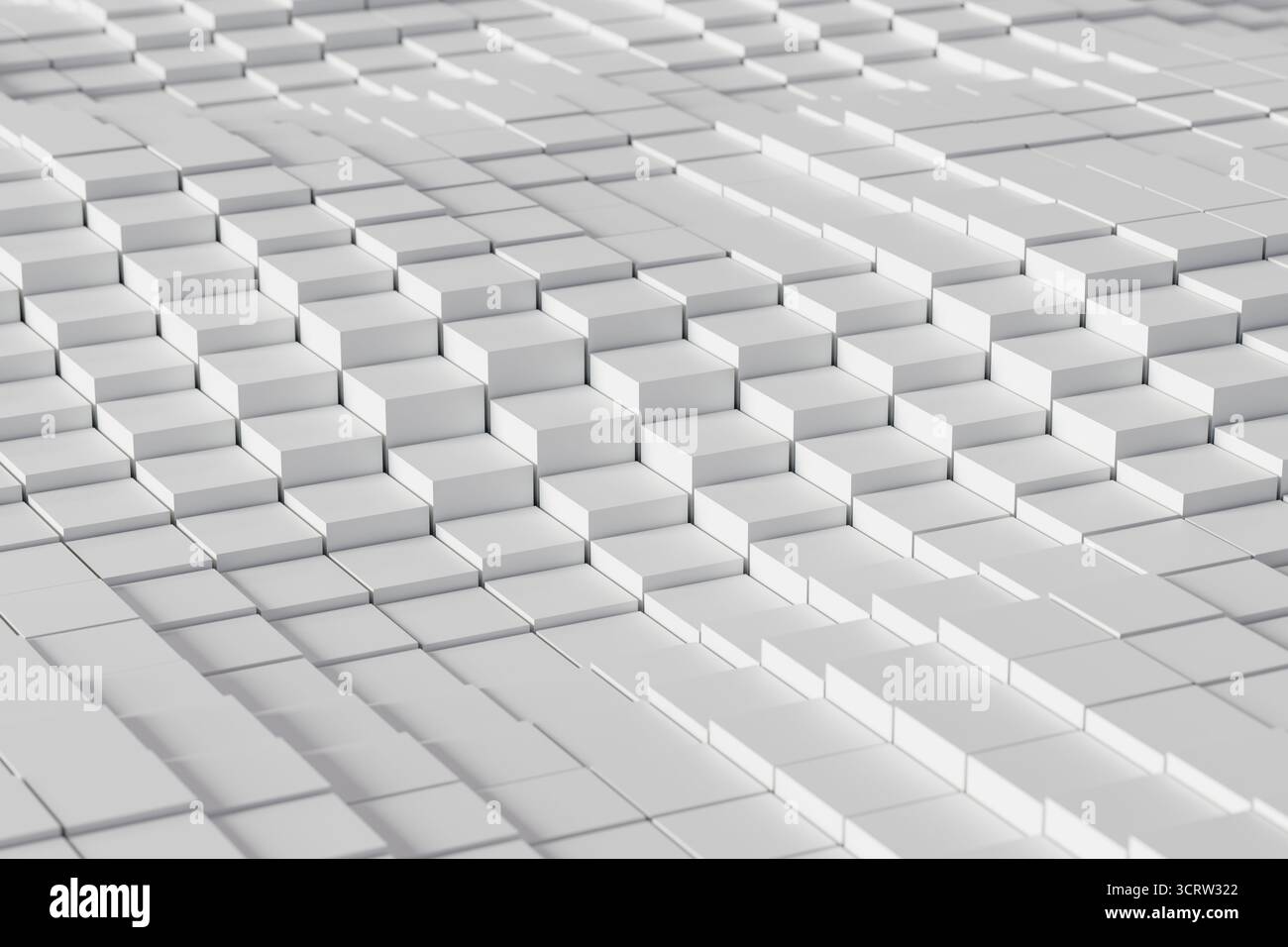 White Cube Grid Abstract Background, 3d rendering Stock Photo