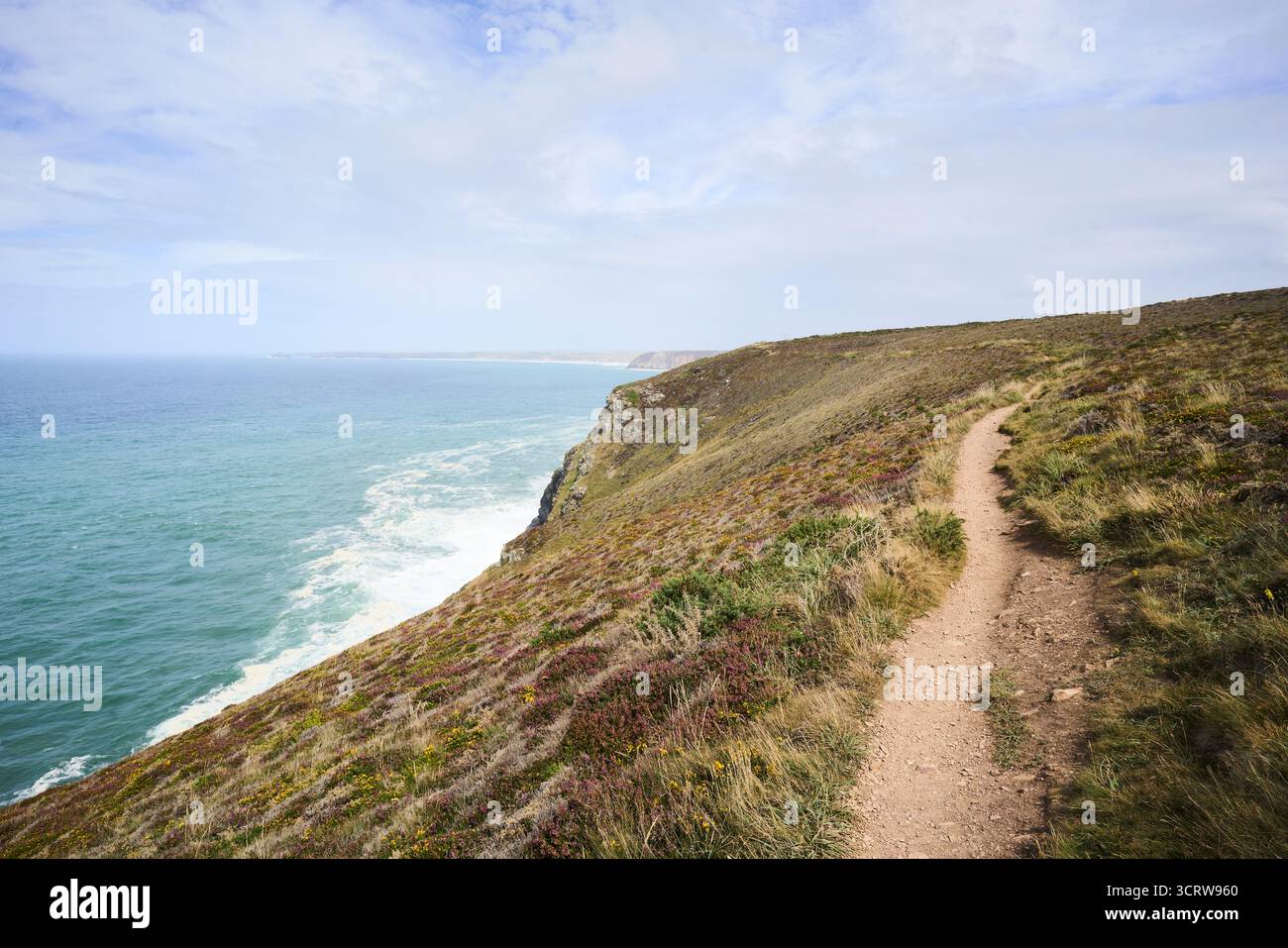 The South West Coast Path near St Agnes, Cornwall, UK Stock Photo