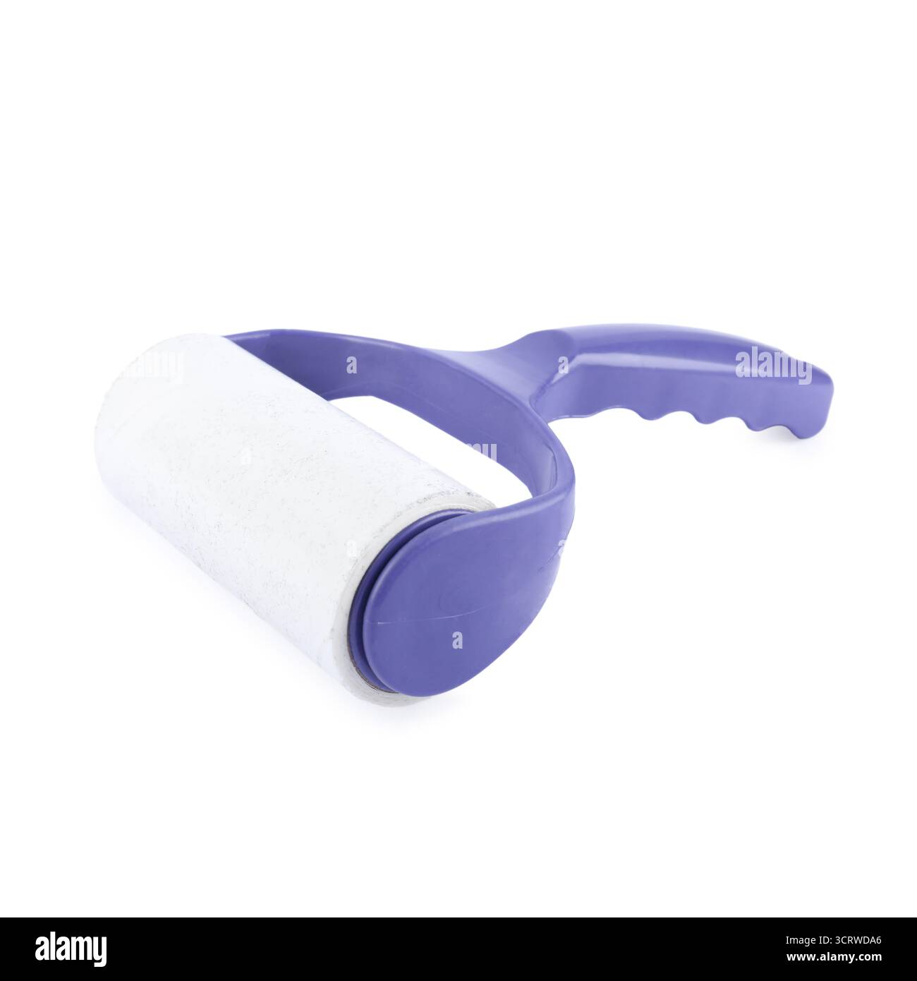 One sticky lint roller isolated on white Stock Photo