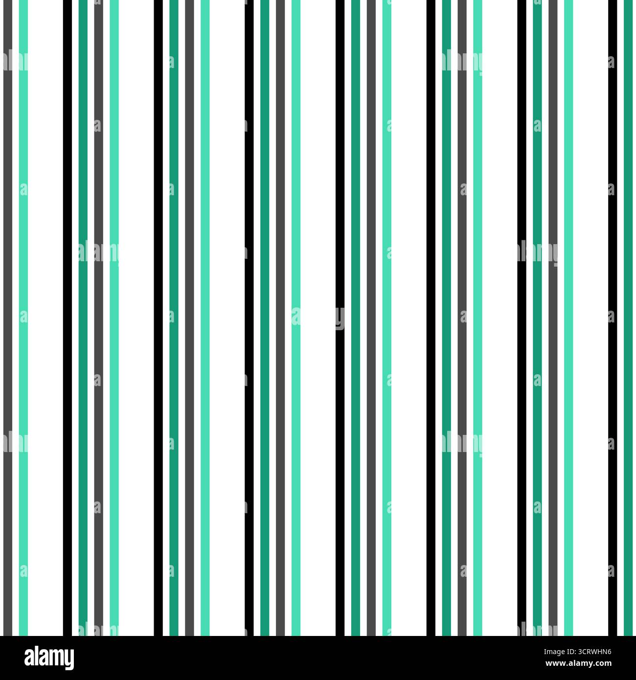 Vector seamless vertical stripes pattern design with black and green color Stock Vector