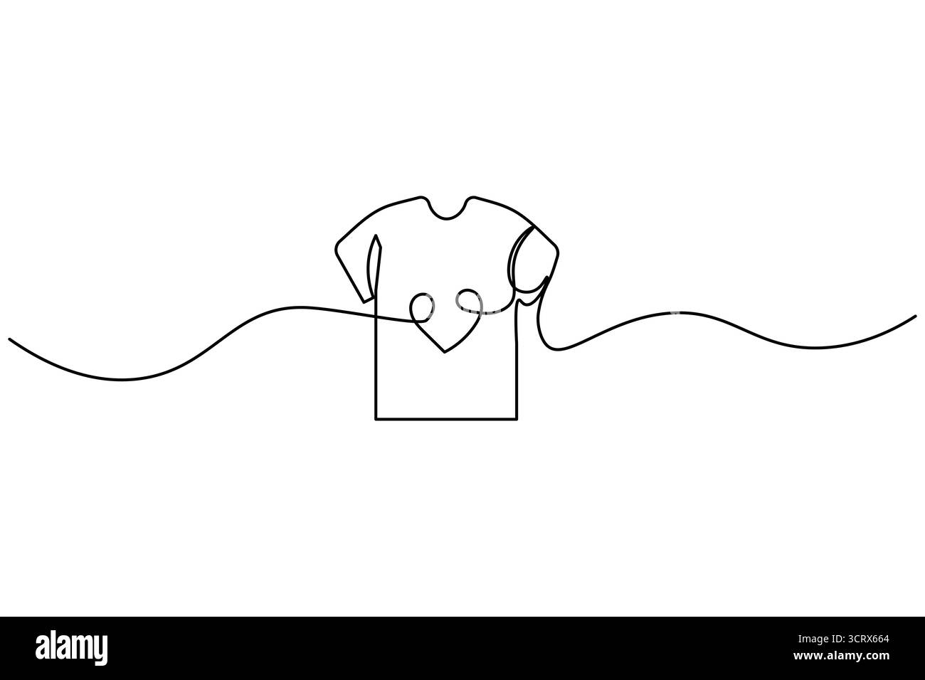 T shirt icon one line drawing in minimalist style isolated outline ...