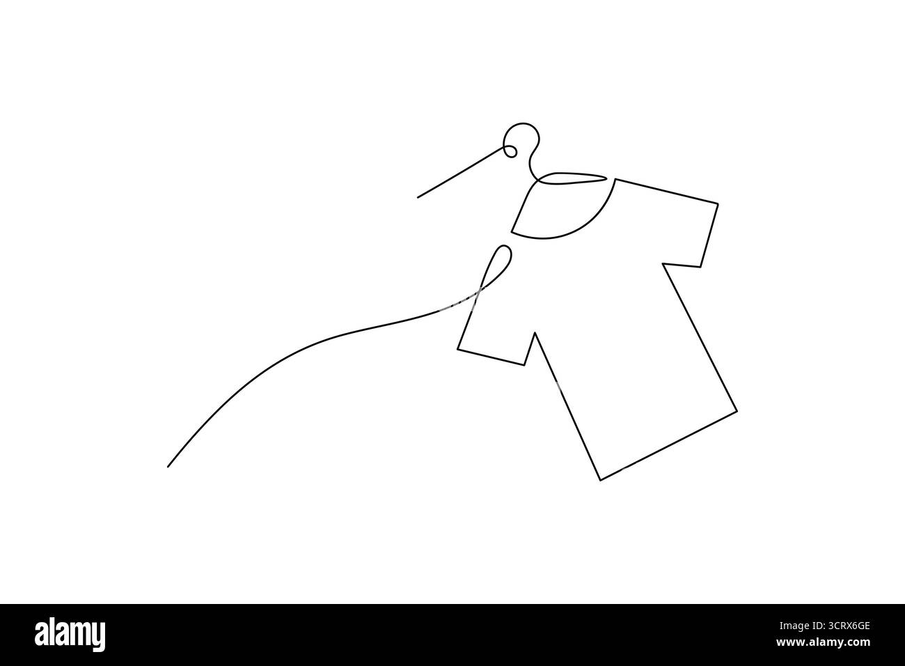 T shirt icon one line drawing in minimalist style isolated outline ...