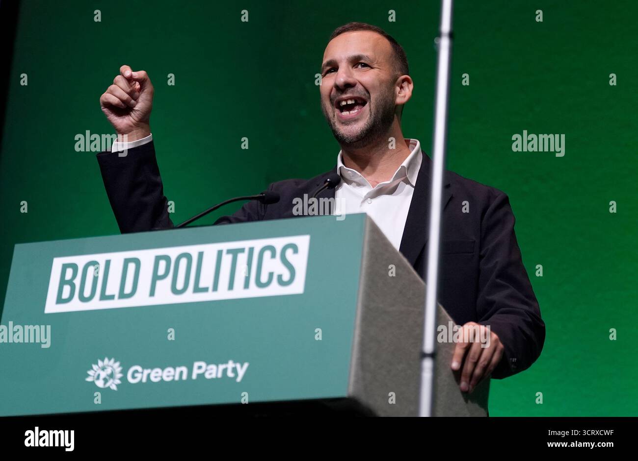 Green Party leader Zack Polanski speaking during the Green Party ...