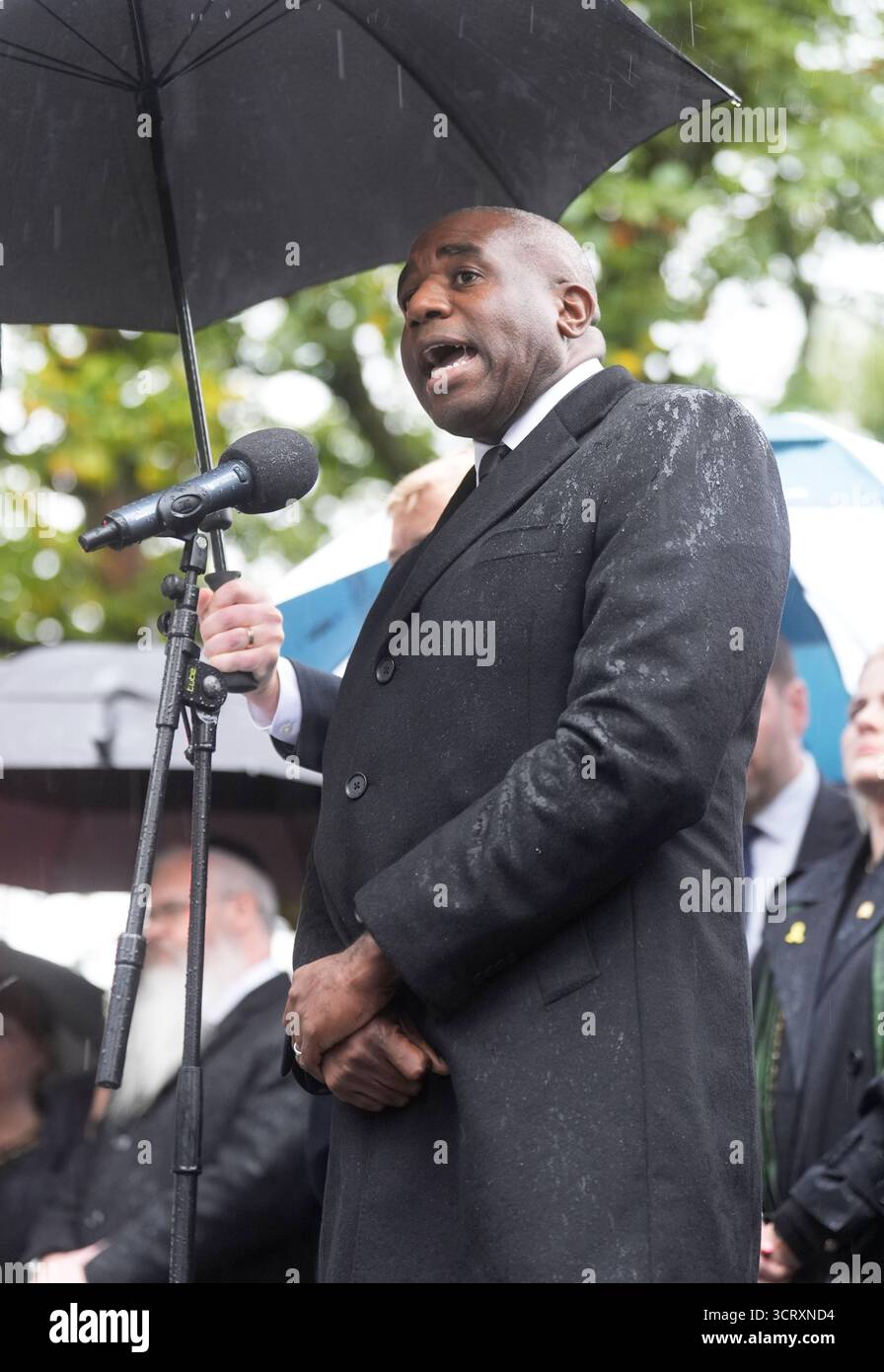 Deputy Prime Minister and Justice Secretary David Lammy speaking during ...
