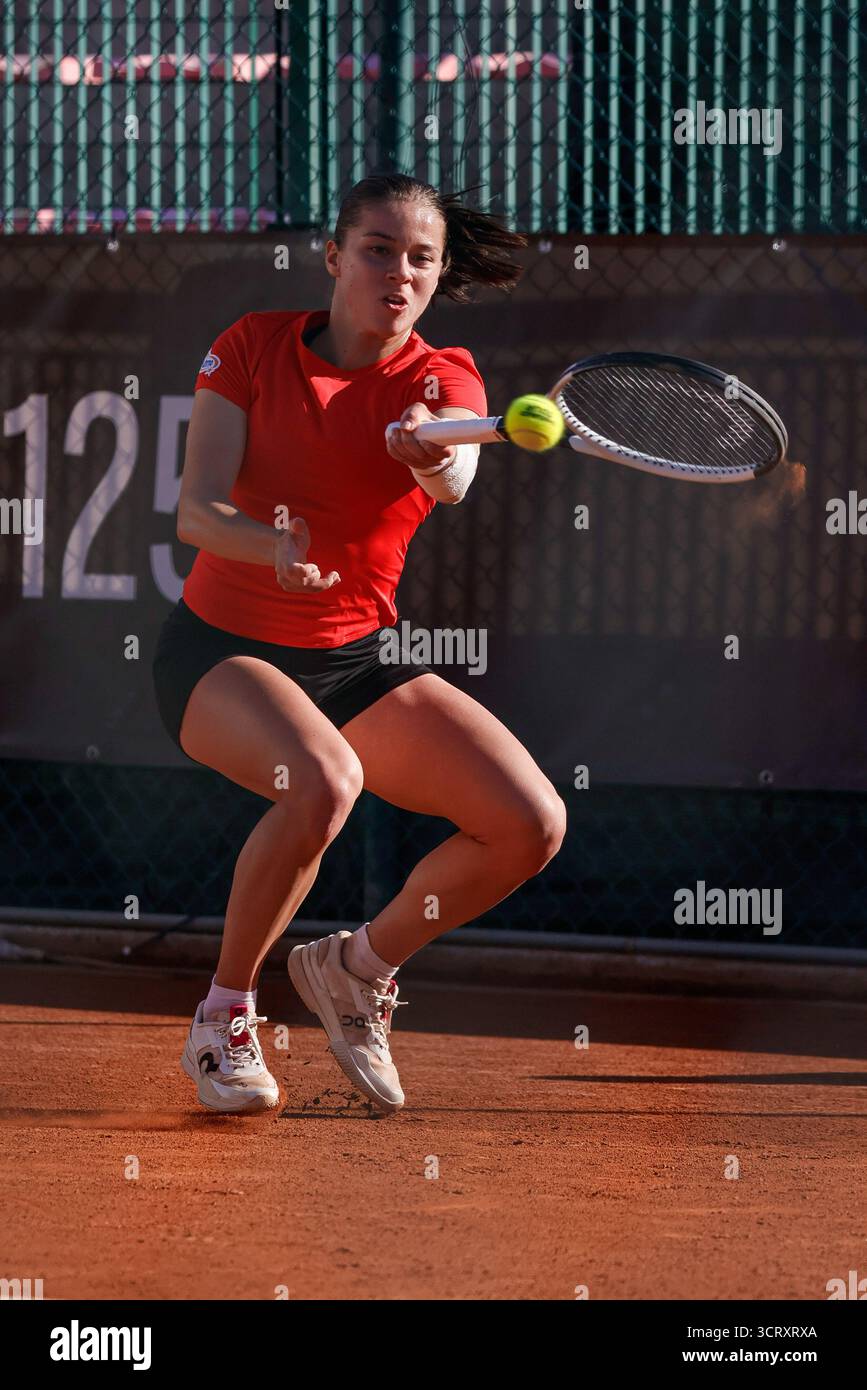 Maja Chwalinska during the Internazionali di Calabria 2025 WTA 125 tennis match at Chiappetta Sport Village, Rende (Cosenza), Italy. Stock Photo