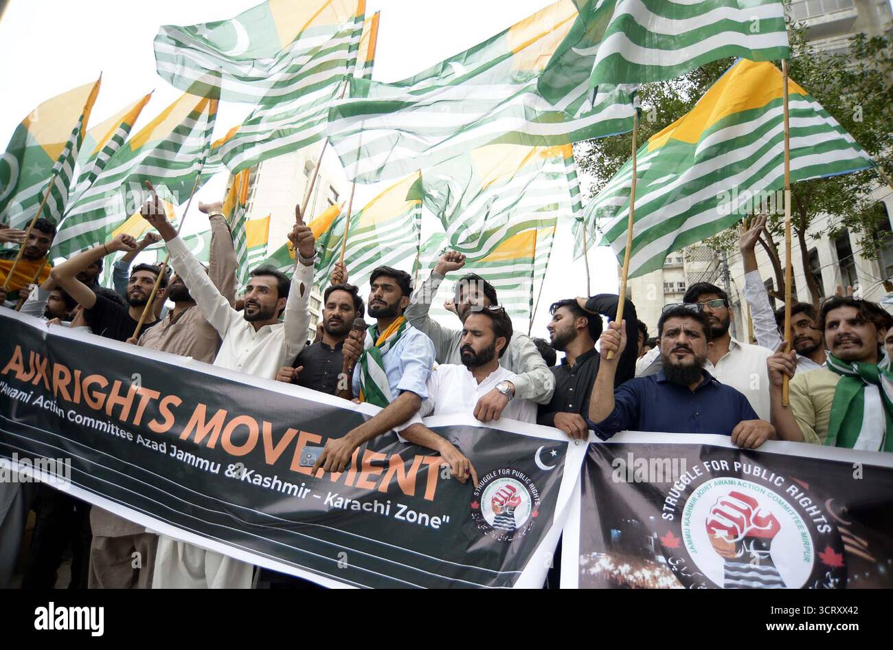 Members of Awami Action Committee Azad Jammu and Kashmir are holding ...