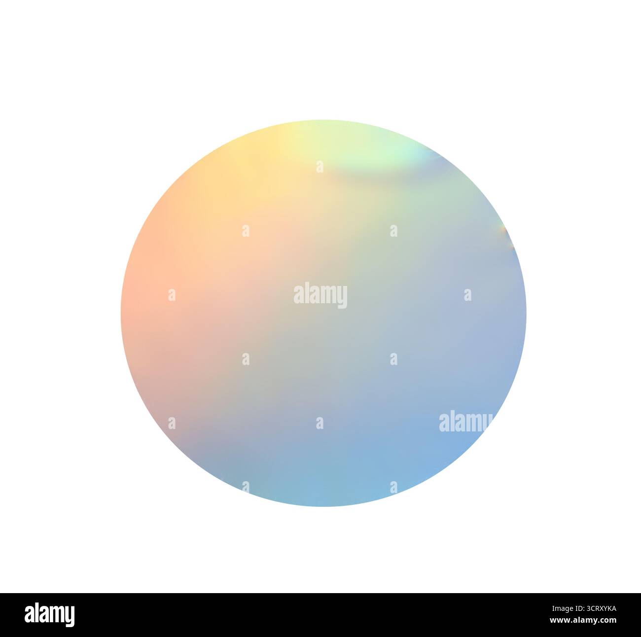 Holographic Round iridescent sticker reflecting light, creating ...