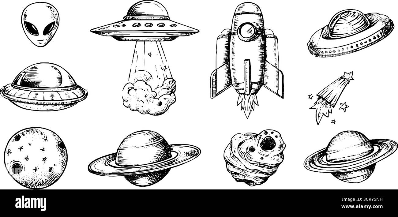 90s Y2K UFO 宇宙船 alien charcoal vintage加工 Alien Glow-in-The-Dark UFO Space Ship and Bendable Action Figure