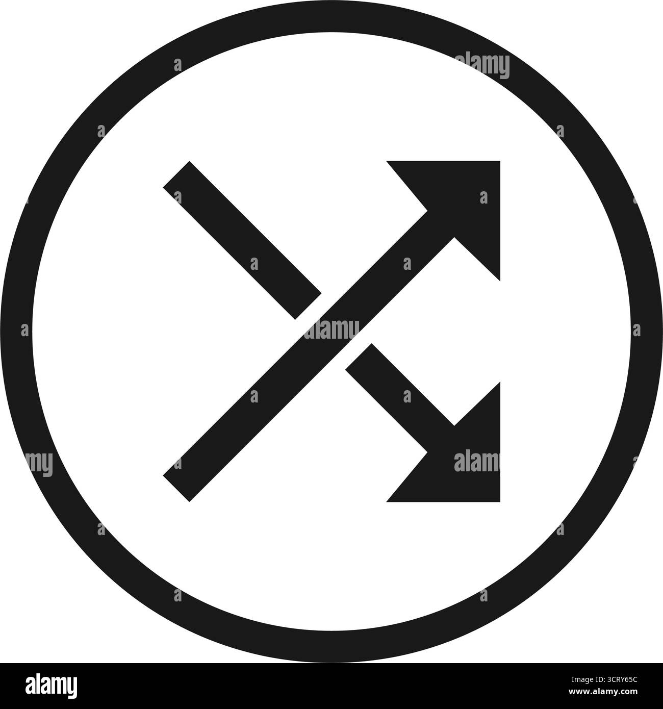 Shuffle circular glyph icon isolated vector illustration Stock Vector