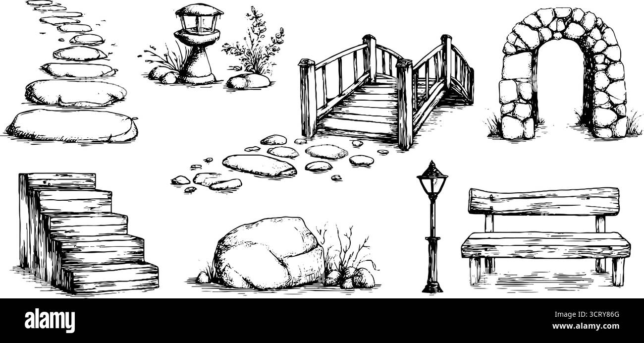 Rustic pathways Stock Vector Images - Alamy