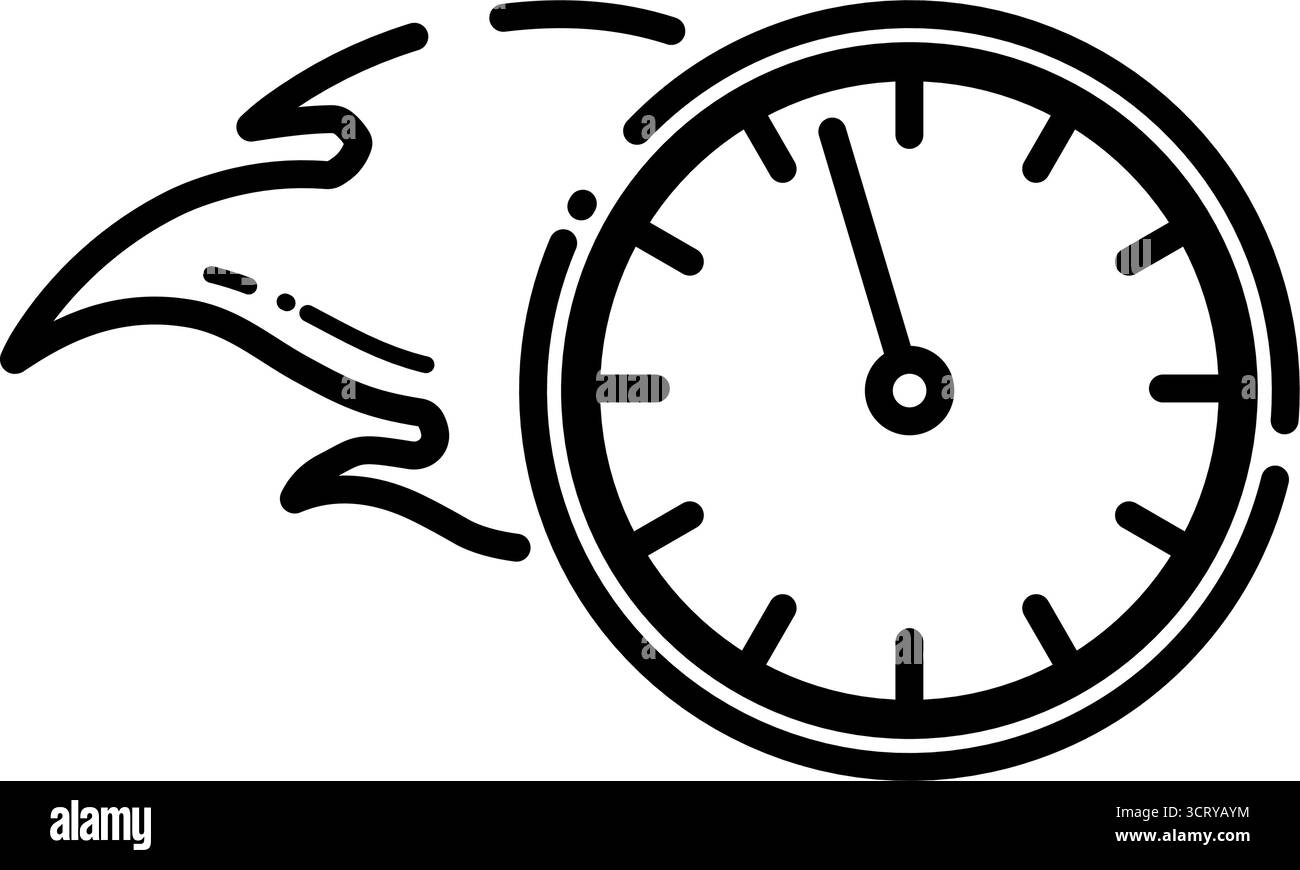 Fast time speed clock vector icon Stock Vector Image & Art - Alamy