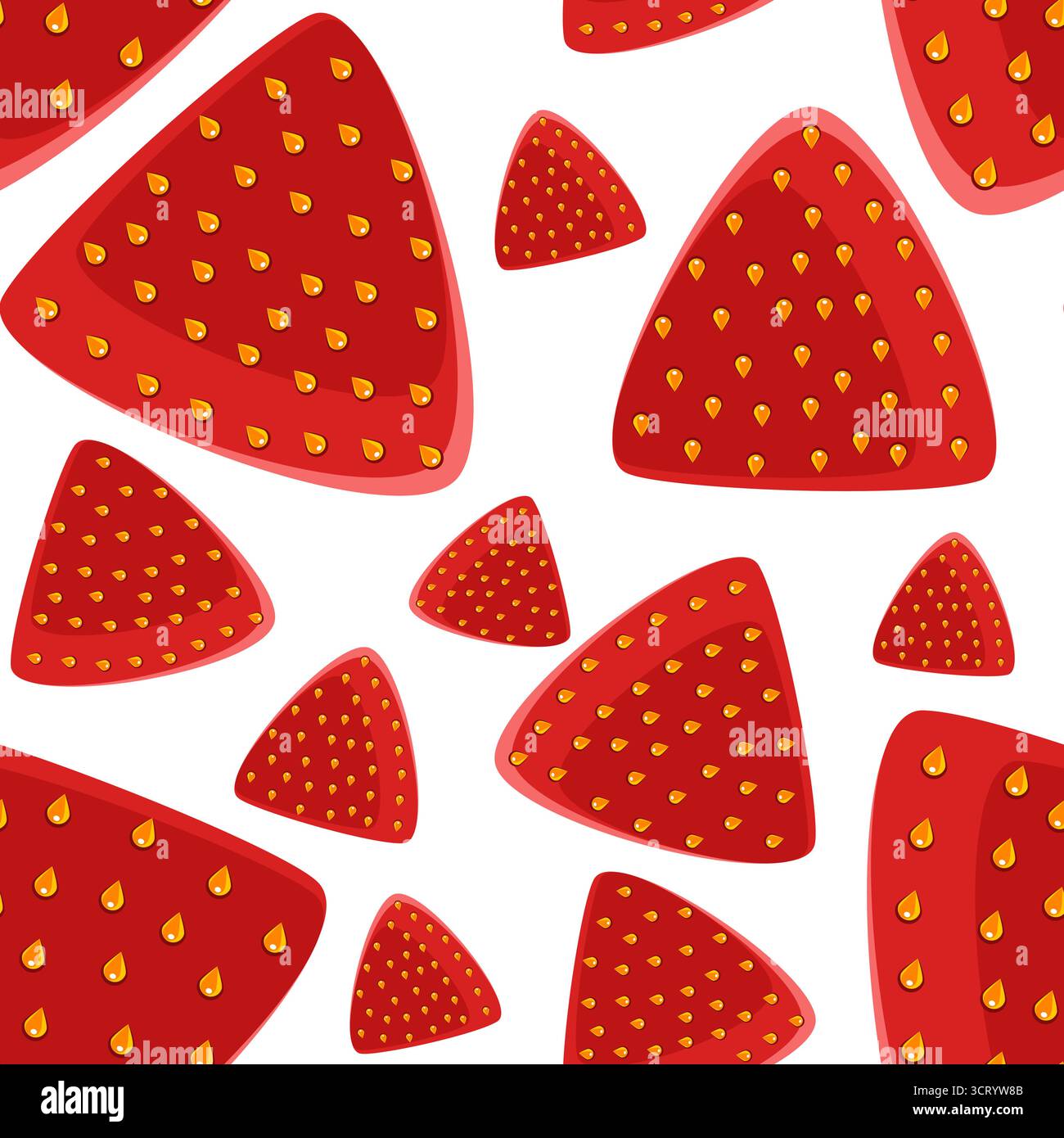 Strawberry berries seamless botanical pattern vector illustration Stock Vector