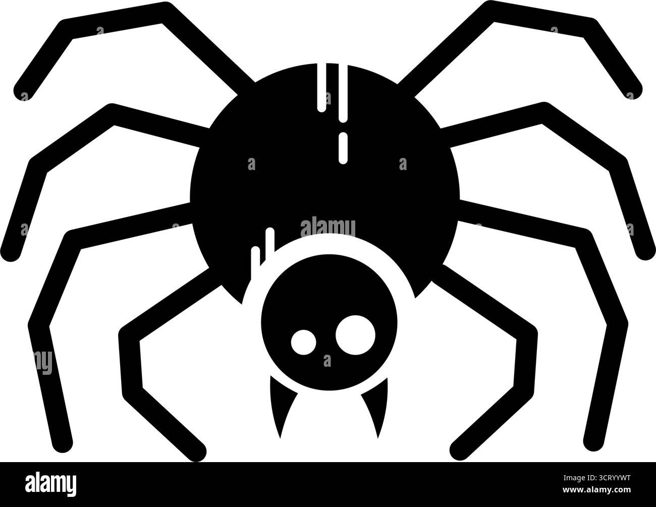 Black spider insect simple glyph icon - vector icon Stock Vector