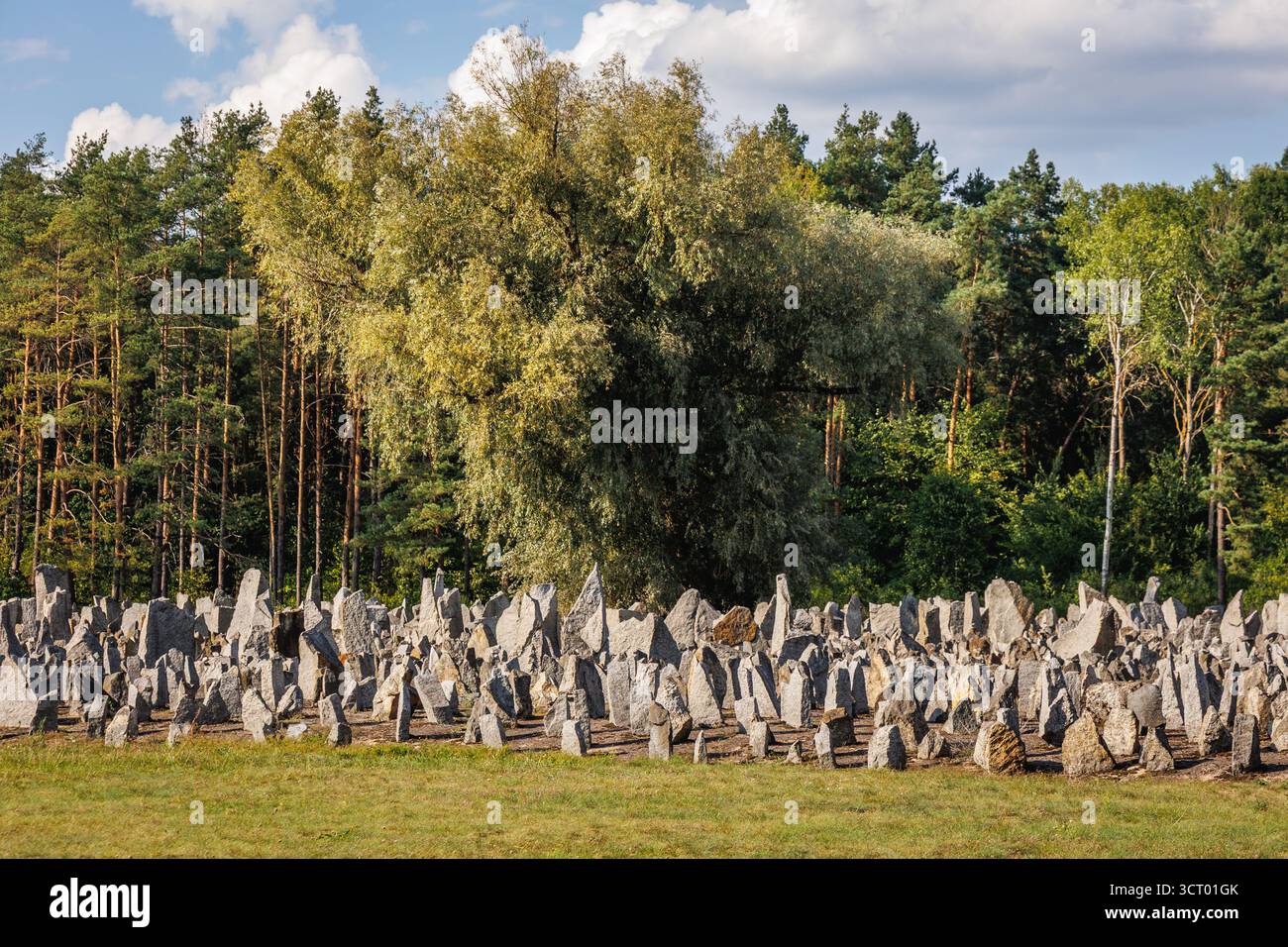 Treblinka, Poland - September 9, 2025: Memorial stones in Treblinka extermination camp, built by Nazi Germany in occupied Poland Stock Photo