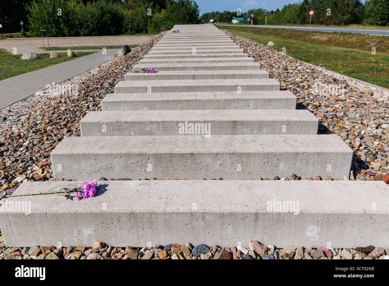 Memorial on former railway station near Treblinka extermination camp, built by Nazi Germany in occupied Poland Stock Photo