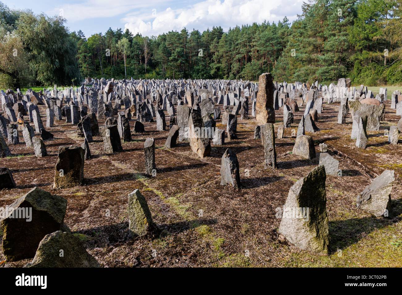 Stones around monument in Treblinka extermination camp, built by Nazi Germany in occupied Poland Stock Photo