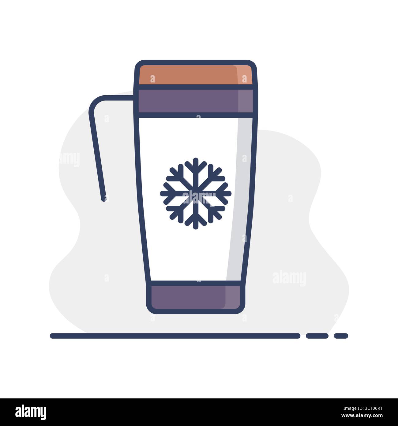 Travel thermo cup vector isolated icon. Winter sign. Graph symbol for travel and tourism web site and apps design, logo, app, UI Stock Vector