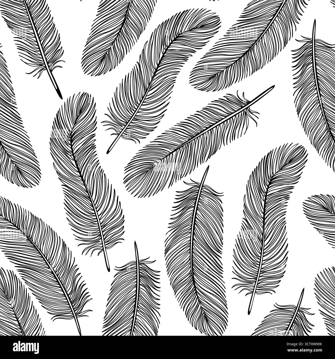Vintage Feather seamless background Stock Vector Image & Art - Alamy