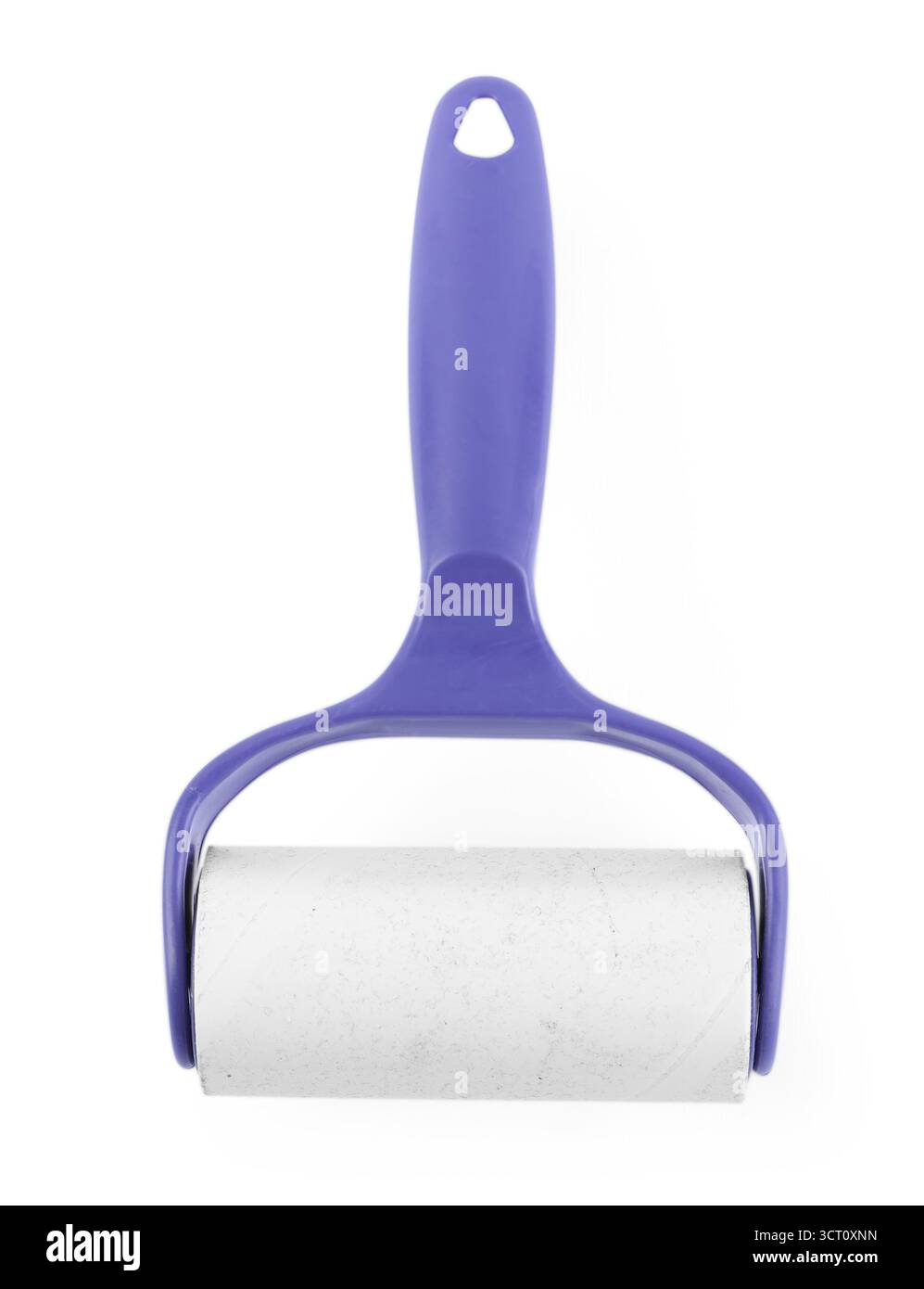 One sticky lint roller isolated on white Stock Photo