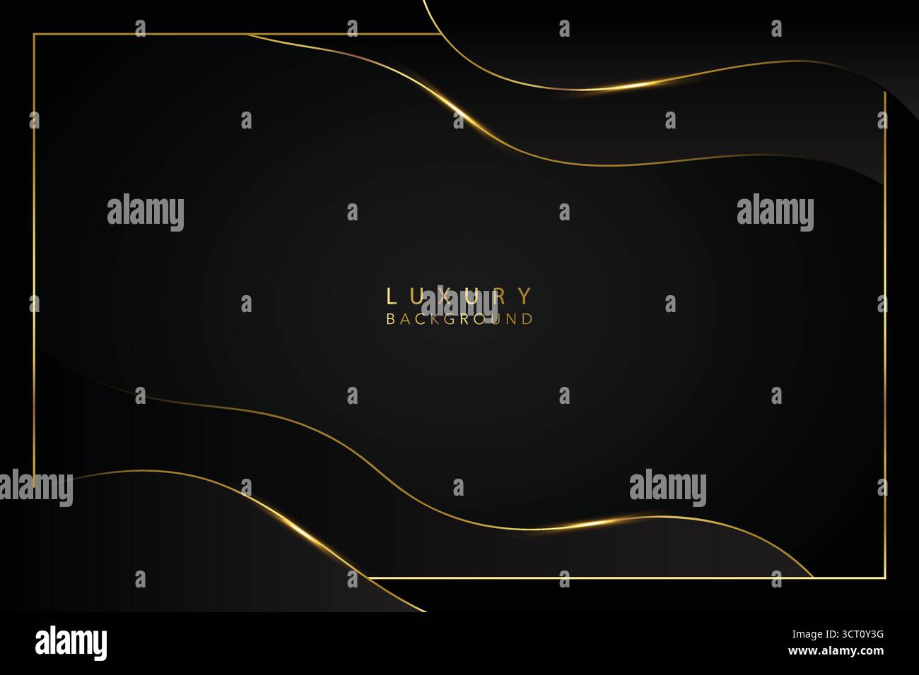 Abstract black and gold lined frame withj frame, luxury background Vector Stock Vector
