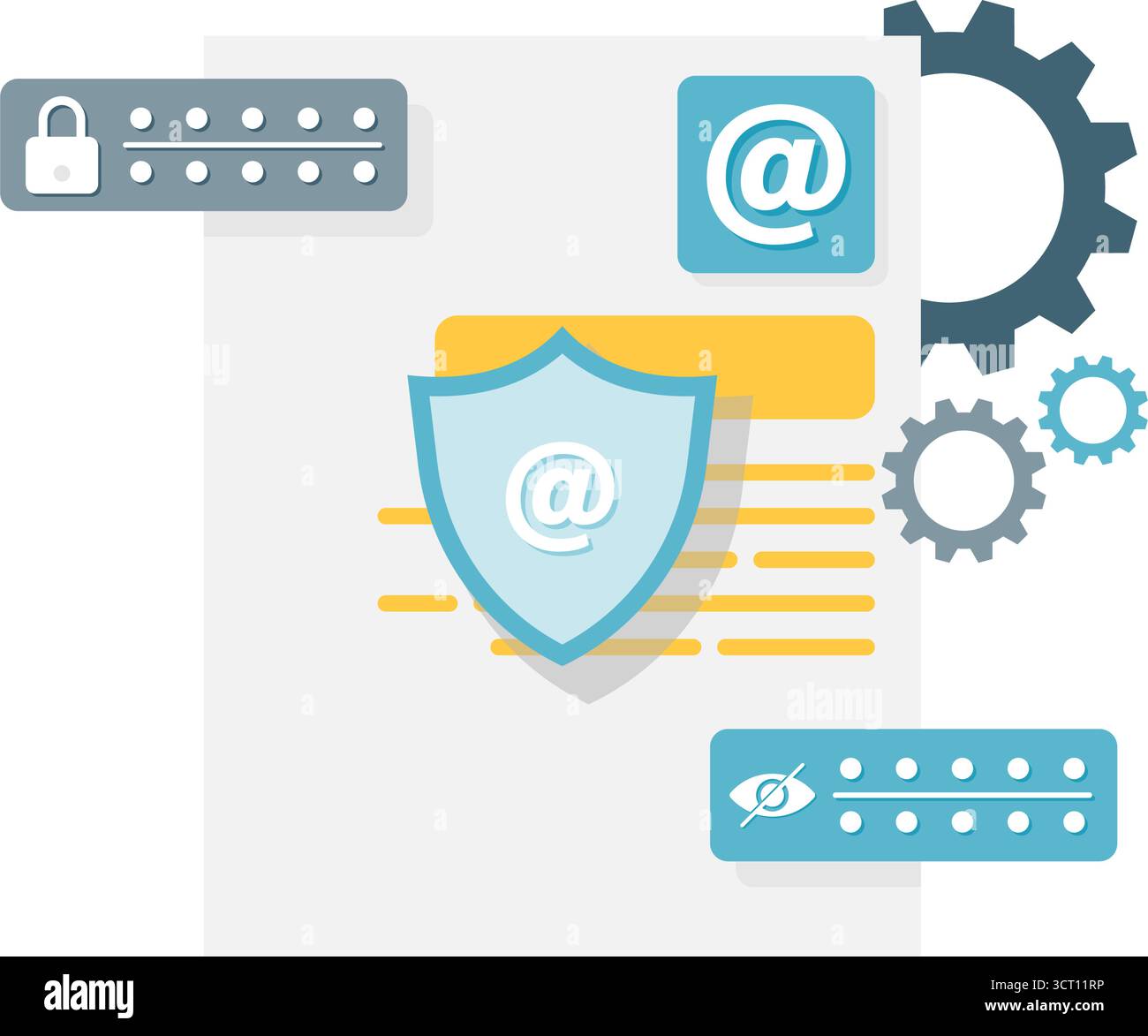 protected email Stock Vector