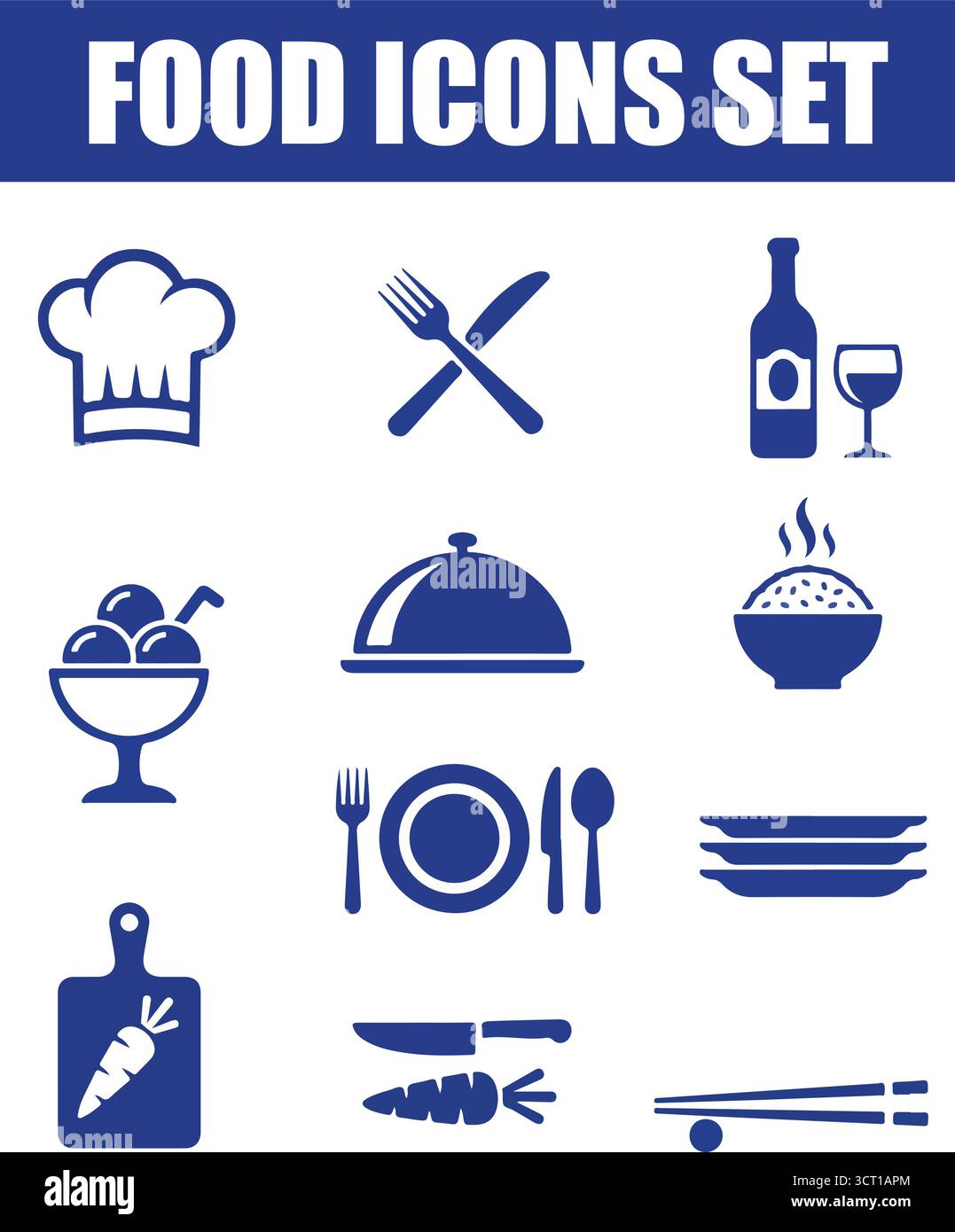 Food Icons Set - Plate, Fork, Knife & Spoon Cutlery Collection for ...