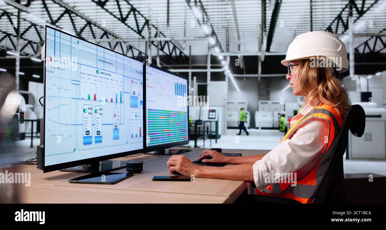 Modern SCADA System For Automation Control And Maintenance Stock Photo