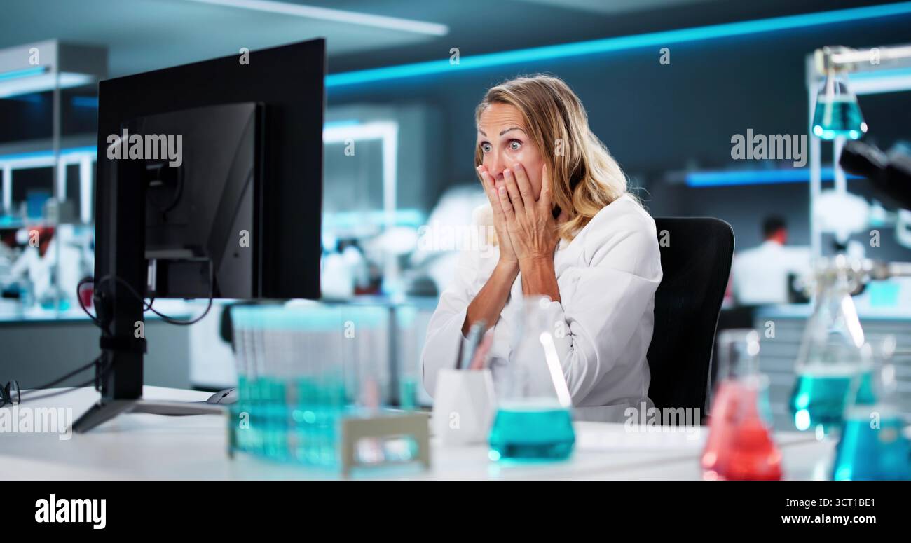 Ransomware Malware Attack And Breach. Hospital Computer Hacked Stock Photo