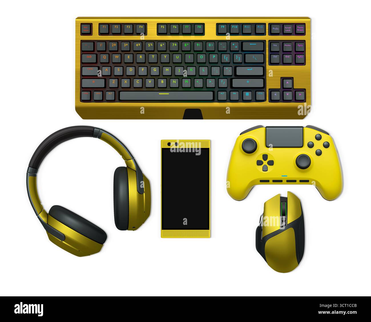 Console Controller Keyboard Gaming headset, console controller, ergonomic mouse, and RGB keyboard ...