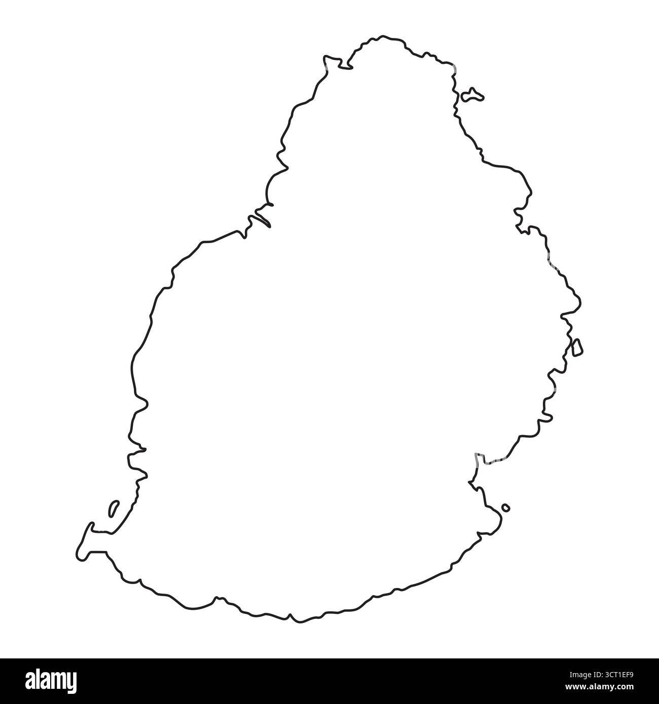 Mauritius map outline icon for geography, travel, education, and design ...