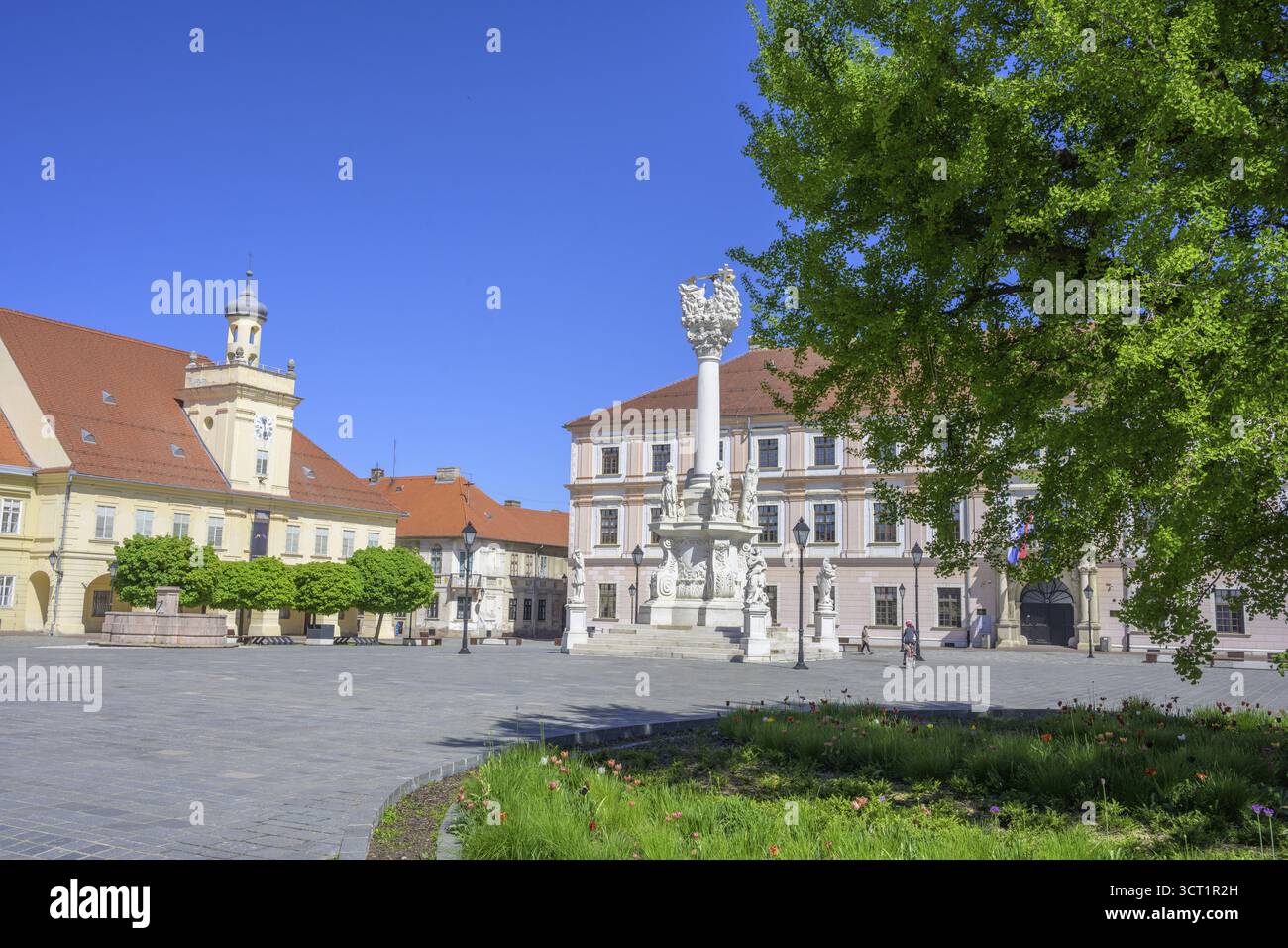 Trinity Column on the main square of TvrEa, Osijek, Osijek-Baranja County, Croatia Stock Photo